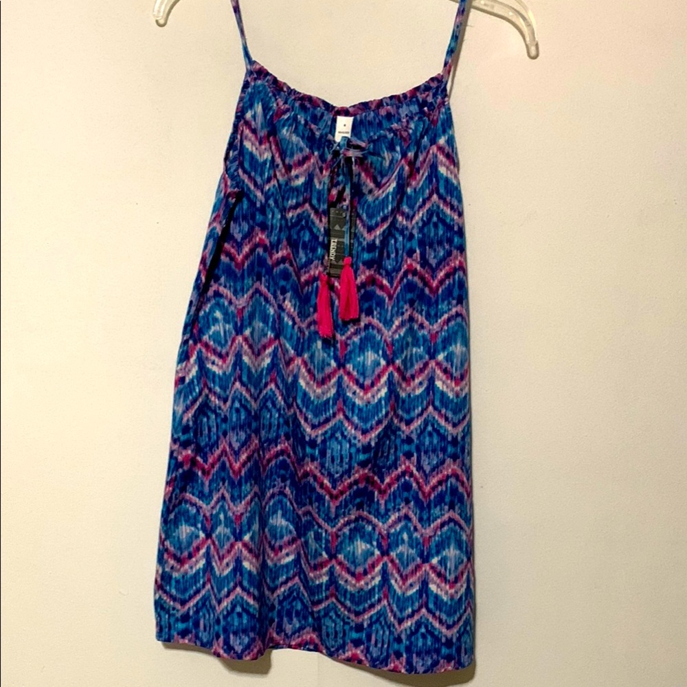 Blue and Pink Patterned Dress NWT